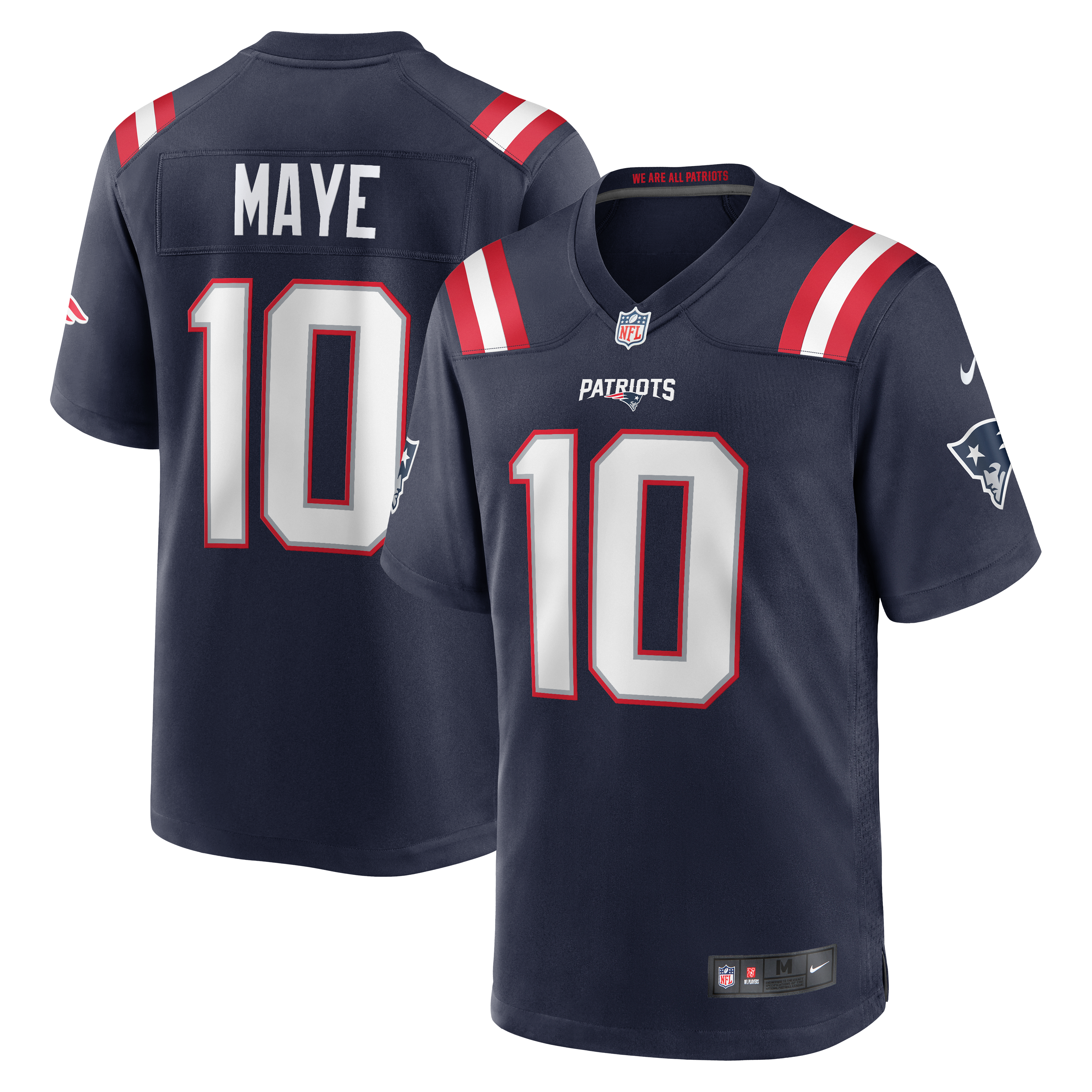 Drake Maye New England Patriots Player Game Jersey Navy