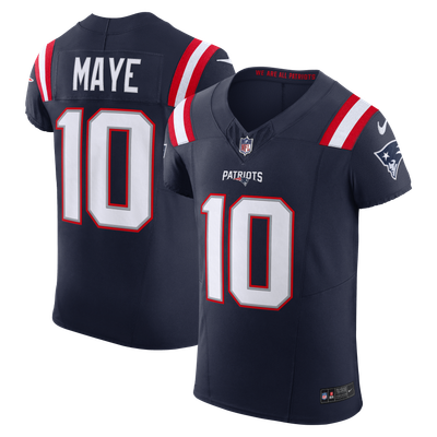 Drake Maye New England Patriots Nike Team Vapor F.U.S.E. Elite Jersey - Navy