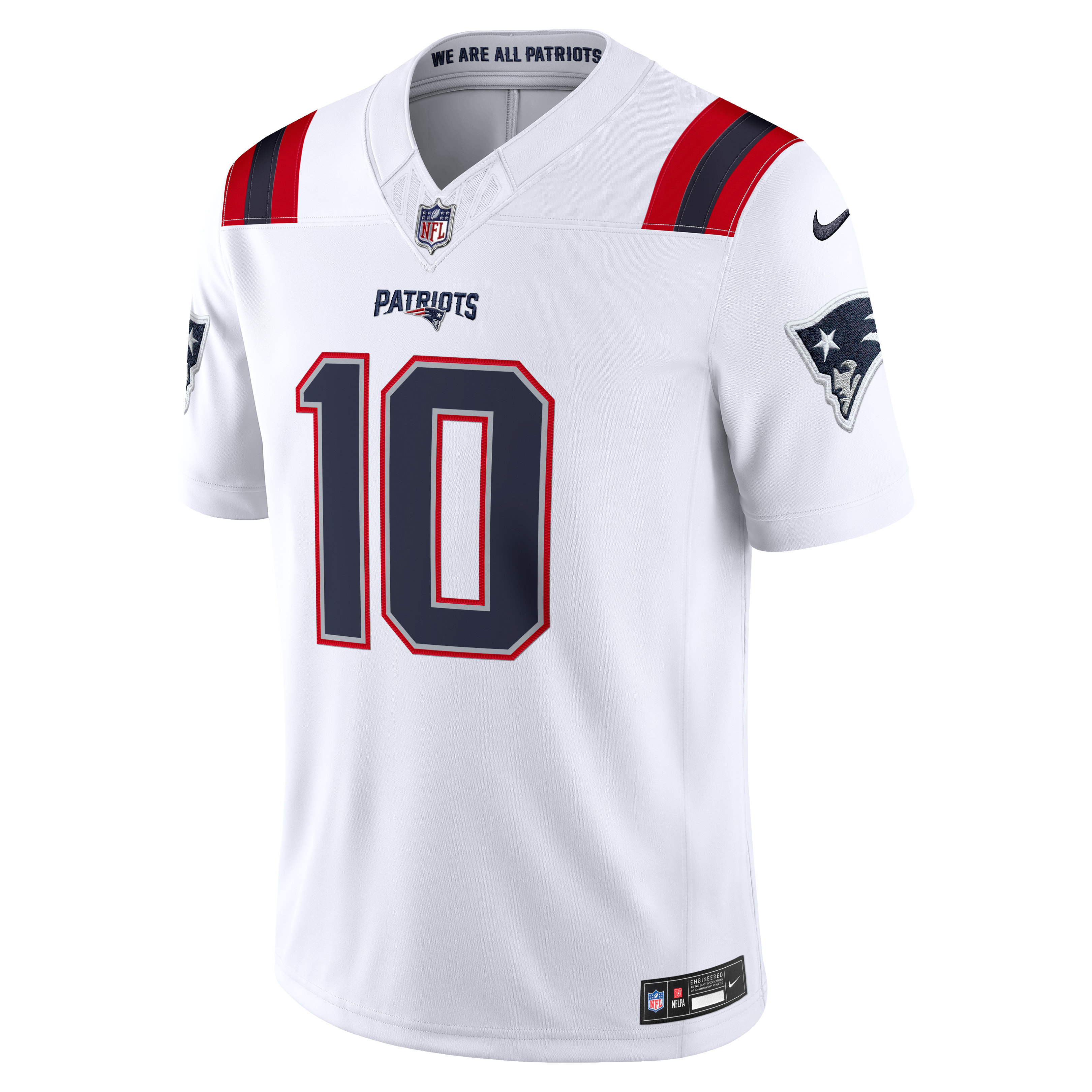 Drake Maye New England Patriots Vapor F.U.S.E. Stitched Limited Jersey White