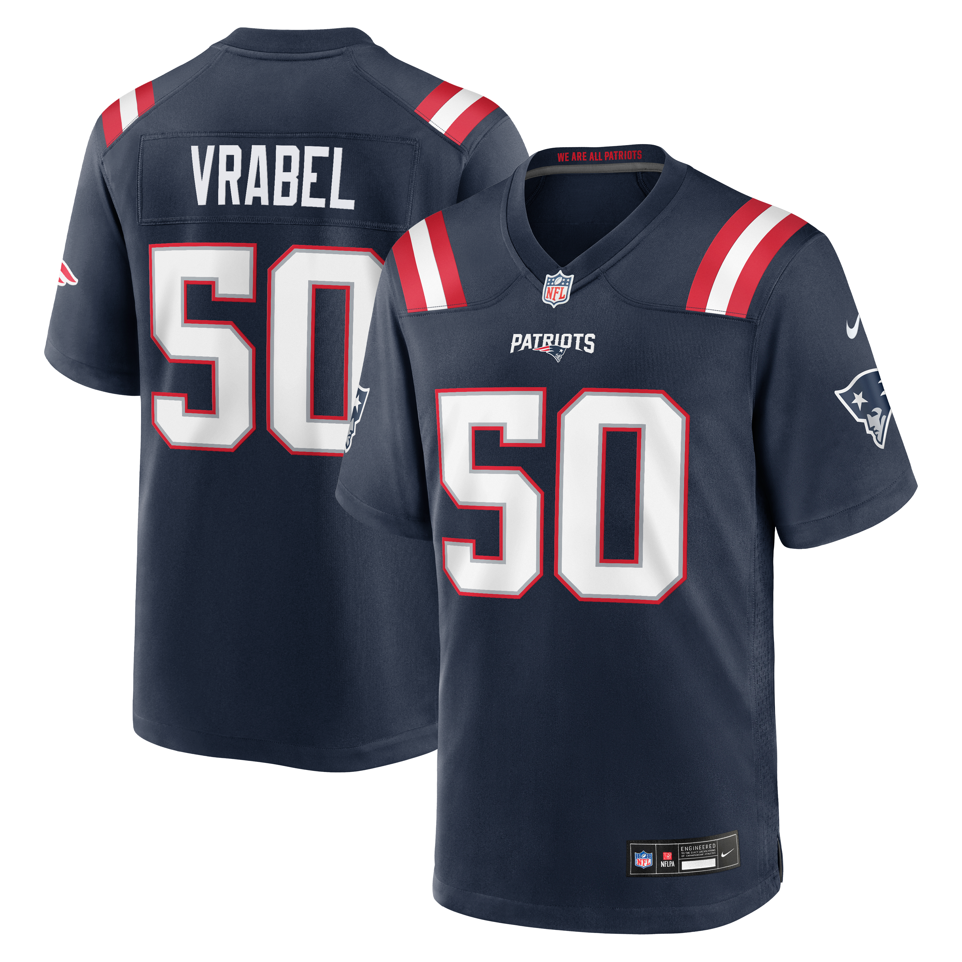 Mike Vrabel New England Patriots Game Retired Player Jersey Navy