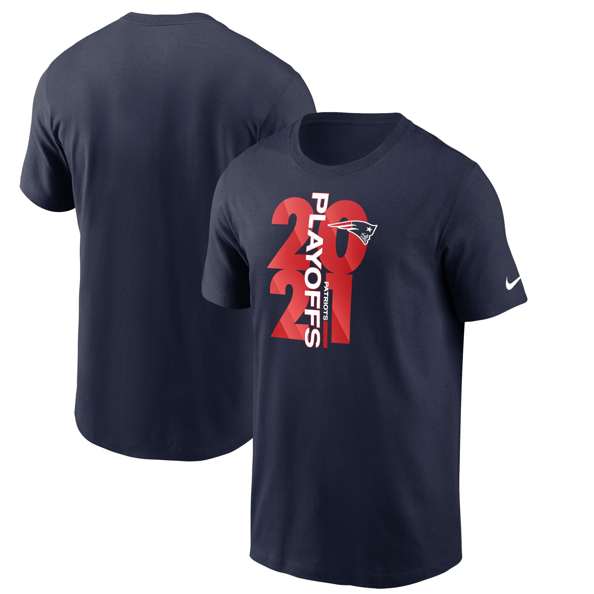 Men's Nike Navy New England Patriots 2021 NFL Playoffs Bound T-Shirt