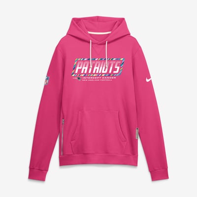 New England Patriots Nike 2026 NFL Crucial Catch Sideline Standard Issue Dri-FIT Pullover Hoodie - Pink
