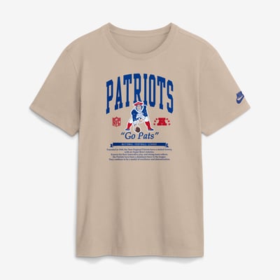  New England Patriots Nike Rewind T-Shirt - Sand