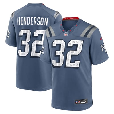 TreVeyon Henderson New England Patriots Nike Rivalries Collection Game Jersey - Blue