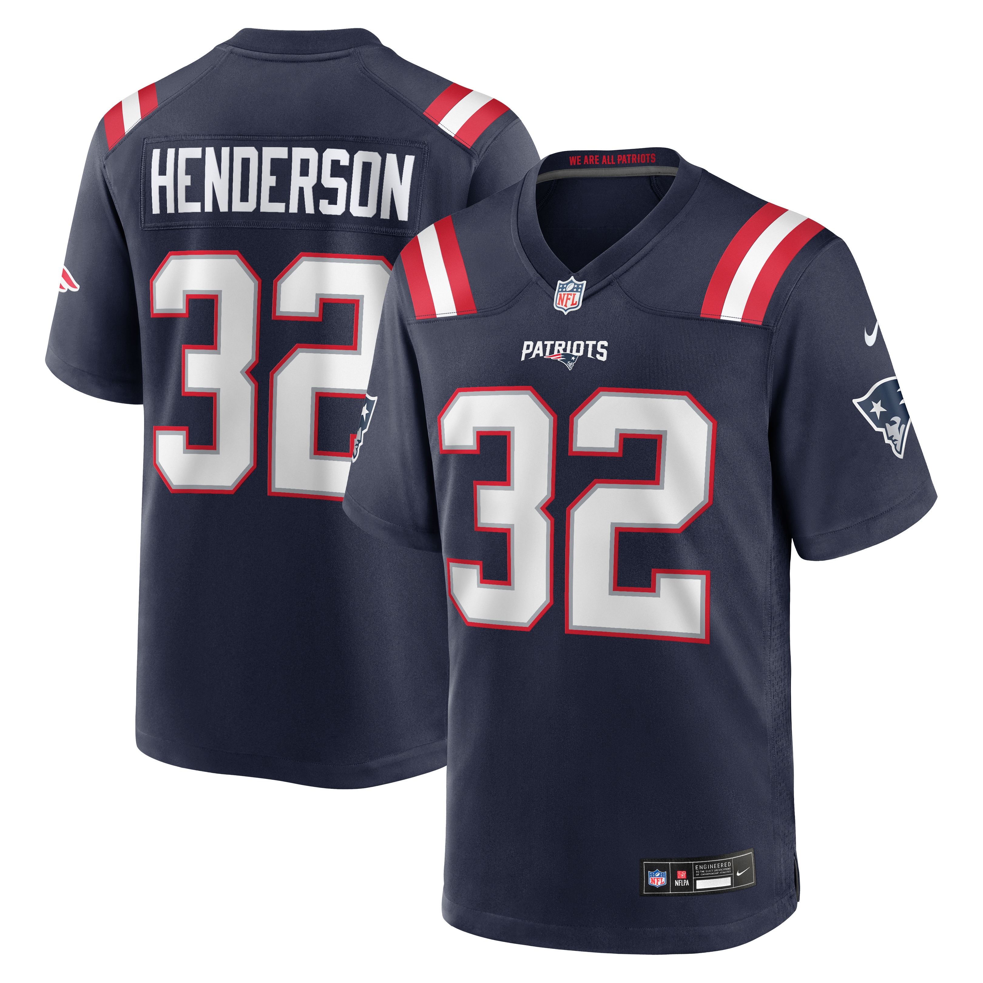 TreVeyon Henderson New England Patriots 2025 NFL Draft Game Jersey Navy