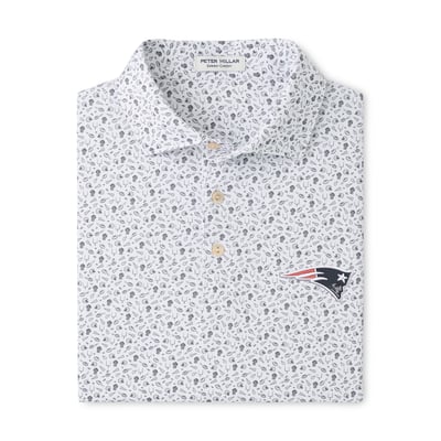 New England Patriots Peter Millar Kick Off Performance Jersey Polo - White/Gray