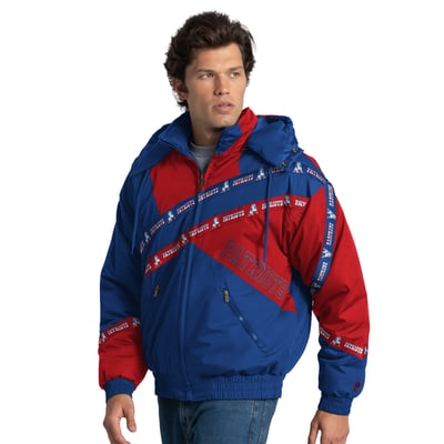 New England Patriots Pro Player Double Tape Full-Zip Jacket with Detachable Hood - Royal