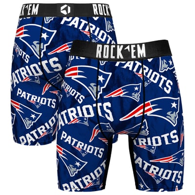  New England Patriots Rock Em Logo Boxer Briefs - Navy