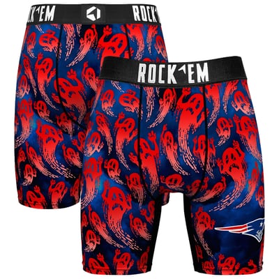New England Patriots Rock Em Socks Halloween Ghost Fade Boxer Briefs - Navy
