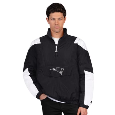New England Patriots Starter Gridiron Half-Zip Jacket - Black