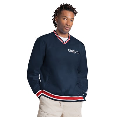 Drake Maye New England Patriots Starter Player Layer V-Neck Pullover - Navy