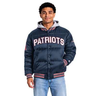 New England Patriots Starter Bronx Full-Snap Puffer Jacket - Navy