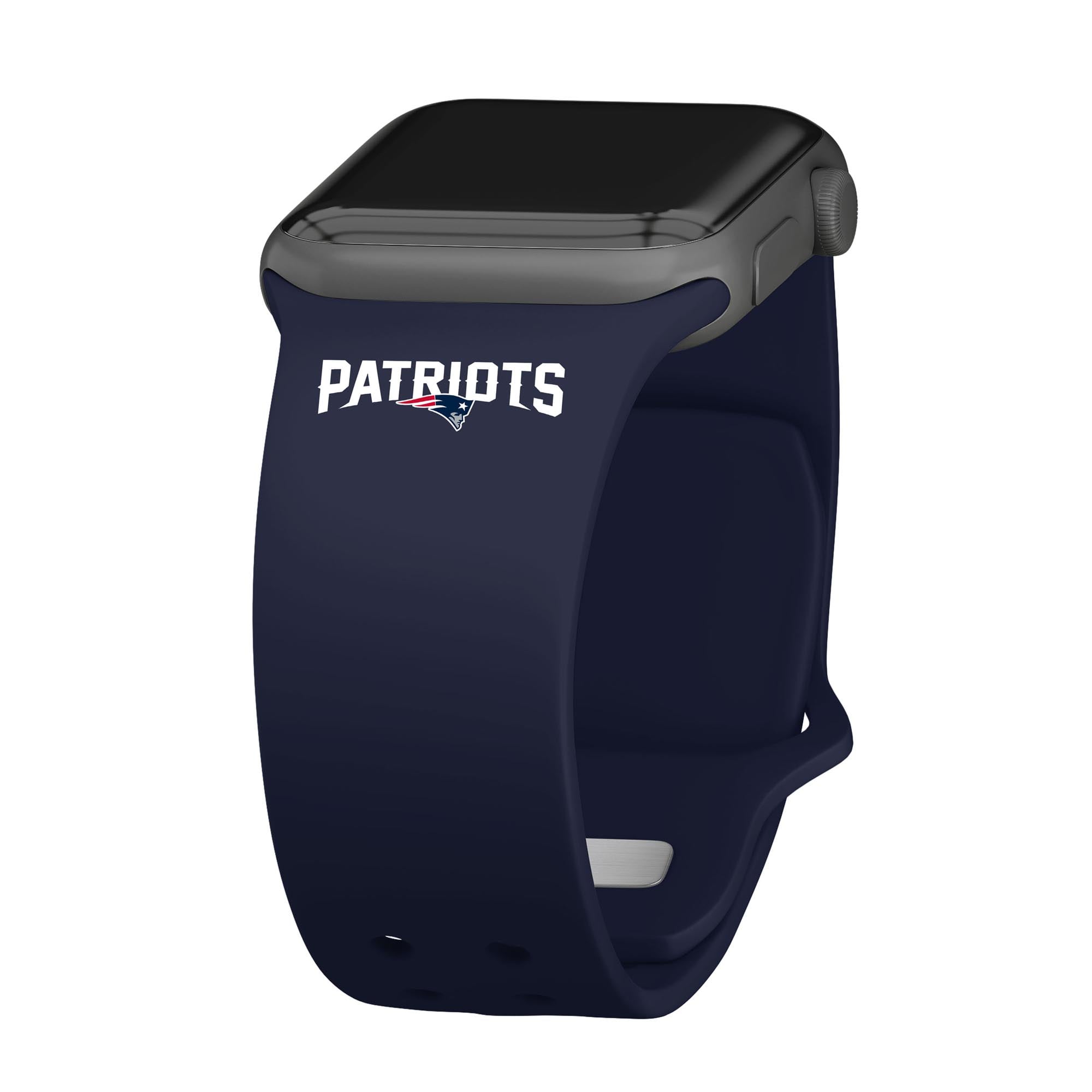 Navy New England Patriots Silicone Apple Watch Band display picture 2