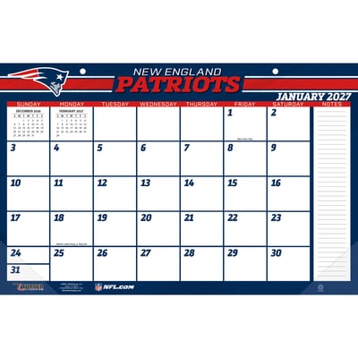 New England Patriots 17" x 11" Desk Pad Calendar