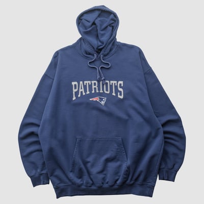New England Patriots 2000s Hooded Pullover Sweatshirt - Navy - XL by Fanatics Real Vintage