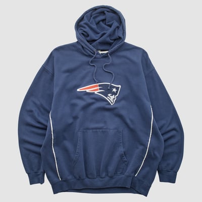 New England Patriots 2010s Hooded Pullover Sweatshirt - Navy - L by Fanatics Real Vintage