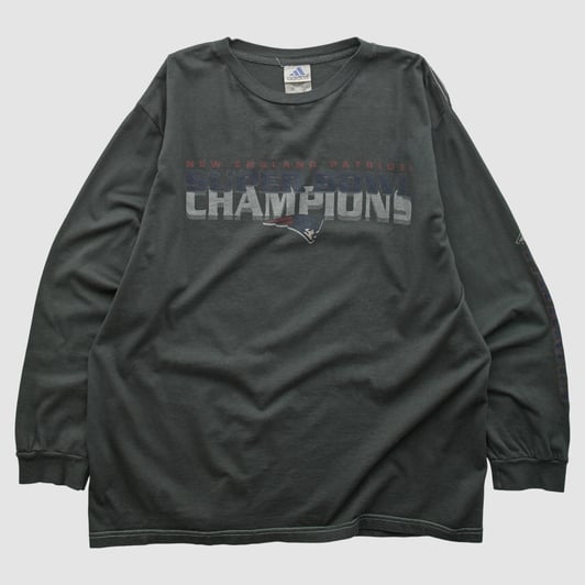 New England Patriots Adidas 2000s Long Sleeve T-shirt - Black - XL by Fanatics Real Vintage