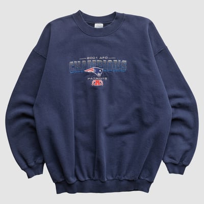 New England Patriots Gildan 2001 Pullover Sweatshirt - Navy - M by Fanatics Real Vintage