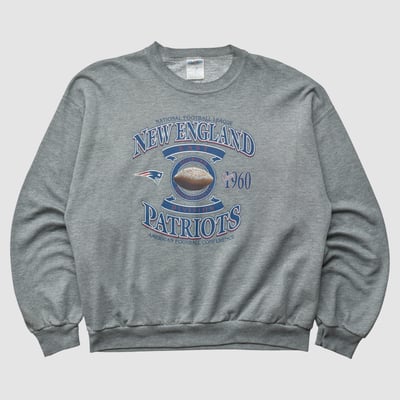 New England Patriots Jerzees 2000s Pullover Sweatshirt - Heather Gray - L by Fanatics Real Vintage