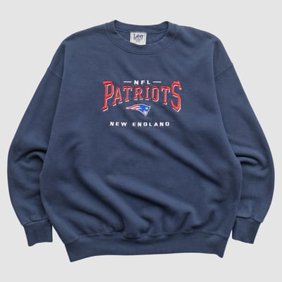 New England Patriots Lee Apparel 90s Pullover Sweatshirt - Navy - L by Fanatics Real Vintage