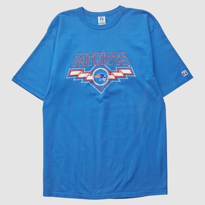 New England Patriots Logo 7 90s T-shirt - Blue - M by Fanatics Real Vintage