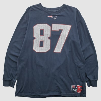 New England Patriots Majestic 2000s Long Sleeve T-shirt - Navy - 2XL by Fanatics Real Vintage