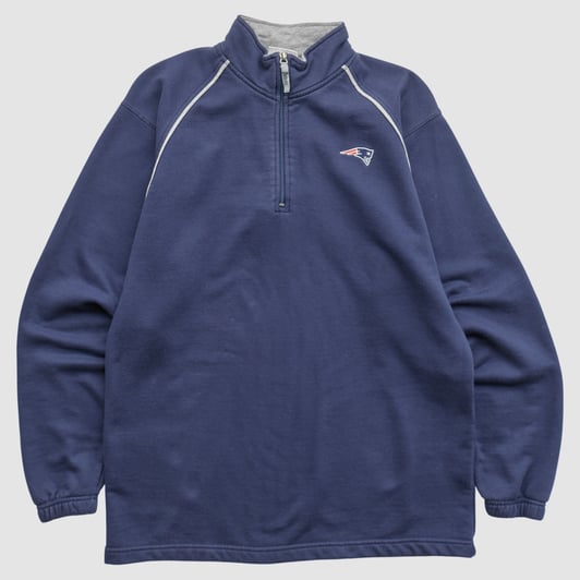 New England Patriots NFL 2000s 1/4 Zip Sweatshirt - Navy - S by Fanatics Real Vintage