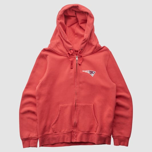 New England Patriots NFL 2000s Hooded Full Zip Sweatshirt - Red - XS by Fanatics Real Vintage