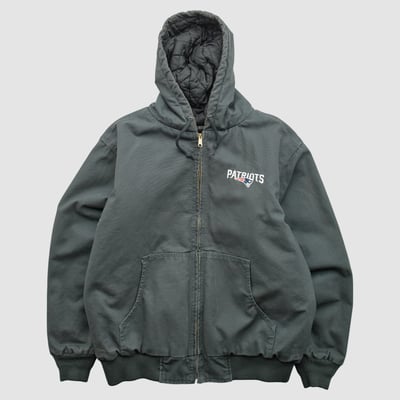 New England Patriots NFL 2000s Hooded Pullover Jacket - Charcoal - L by Fanatics Real Vintage