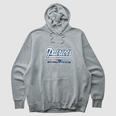 New England Patriots NFL 2000s Hooded Pullover Sweatshirt - Gray - L by Fanatics Real Vintage