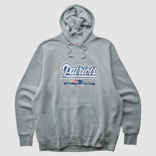 New England Patriots NFL 2000s Hooded Pullover Sweatshirt - Gray - L by Fanatics Real Vintage