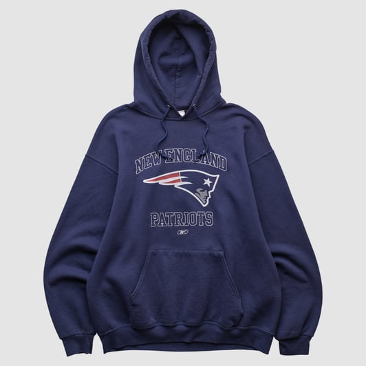 New England Patriots NFL 2000s Hooded Pullover Sweatshirt - Navy - L by Fanatics Real Vintage