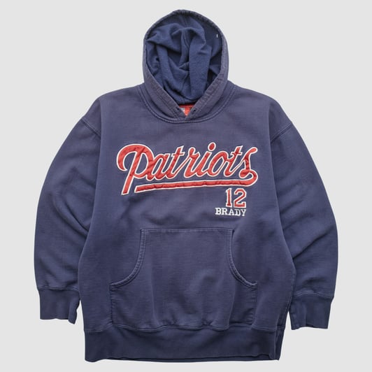 New England Patriots NFL 2000s Hooded Pullover Sweatshirt - Navy - S by Fanatics Real Vintage