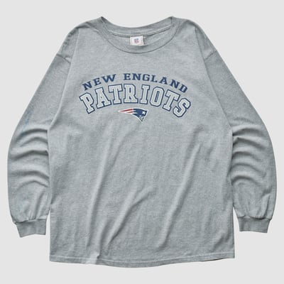 New England Patriots NFL 2000s Long Sleeve T-shirt - Gray - L by Fanatics Real Vintage
