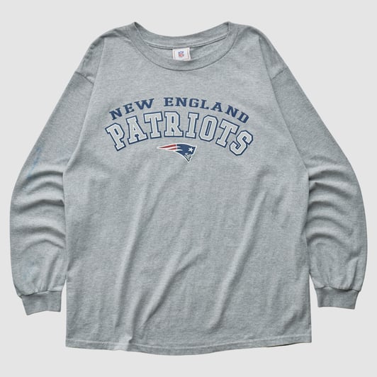 New England Patriots NFL 2000s Long Sleeve T-shirt - Gray - L by Fanatics Real Vintage