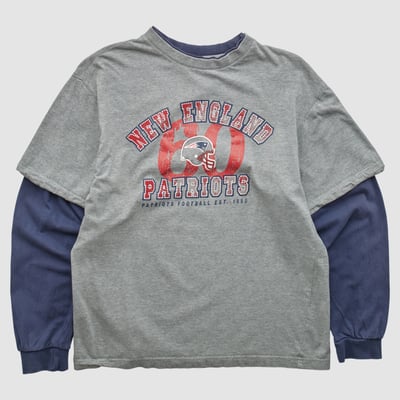 New England Patriots NFL 2000s Long Sleeve T-shirt - Heather Gray - M by Fanatics Real Vintage