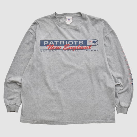 New England Patriots NFL 2000s Long Sleeve T-shirt - Heather Gray - XL by Fanatics Real Vintage