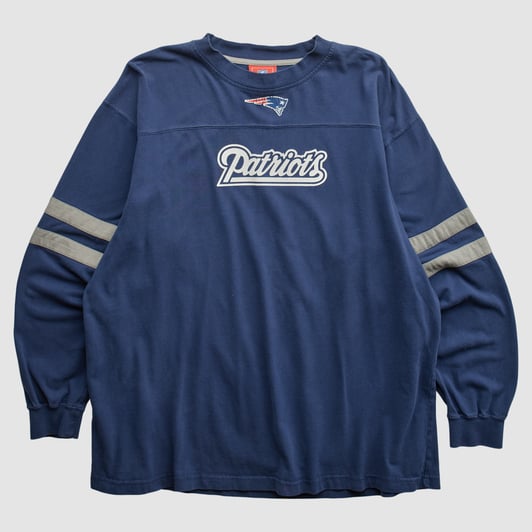 New England Patriots NFL 2000s Long Sleeve T-shirt - Navy - 2XL by Fanatics Real Vintage