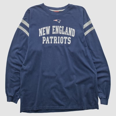 New England Patriots NFL 2000s Long Sleeve T-shirt - Navy - L by Fanatics Real Vintage