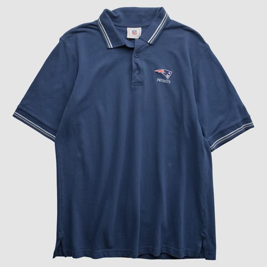 New England Patriots NFL 2000s Polo - Blue - L by Fanatics Real Vintage