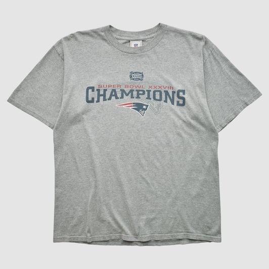 New England Patriots NFL 2004 T-shirt - Heather Gray - L by Fanatics Real Vintage