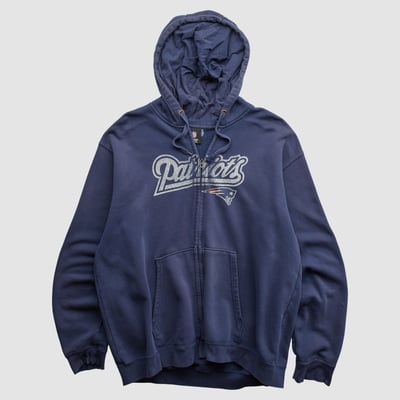 New England Patriots NFL 2010s Hooded Full Zip Sweatshirt - Navy - L by Fanatics Real Vintage