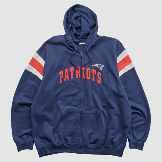 New England Patriots NFL 2010s Hooded Full Zip Sweatshirt - Navy - XL by Fanatics Real Vintage