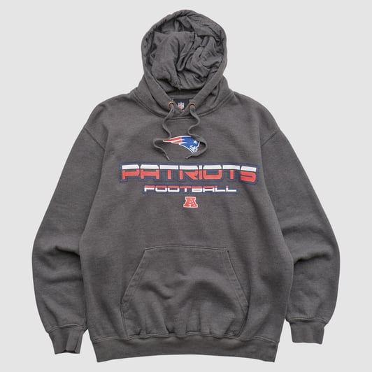 New England Patriots NFL 2010s Hooded Pullover Sweatshirt - Dark Heather Gray - XXS by Fanatics Real Vintage