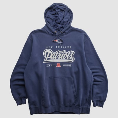 New England Patriots NFL 2010s Hooded Pullover Sweatshirt - Navy - L by Fanatics Real Vintage