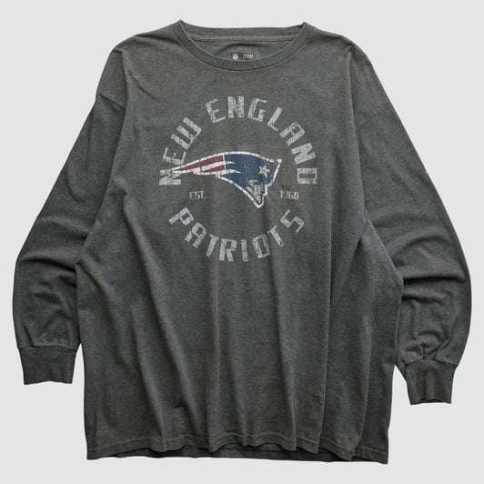 New England Patriots NFL 2010s Long Sleeve T-shirt - Charcoal - 2XL by Fanatics Real Vintage