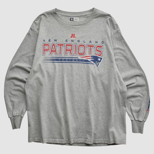New England Patriots NFL 2010s Long Sleeve T-shirt - Heather Gray - M by Fanatics Real Vintage