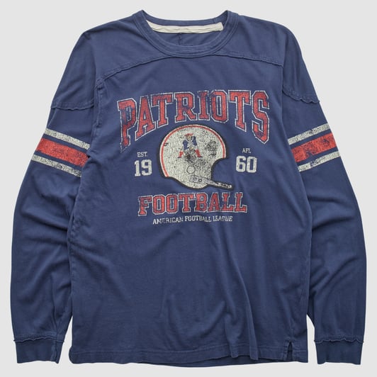 New England Patriots NFL 2010s Long Sleeve T-shirt - Navy - M by Fanatics Real Vintage
