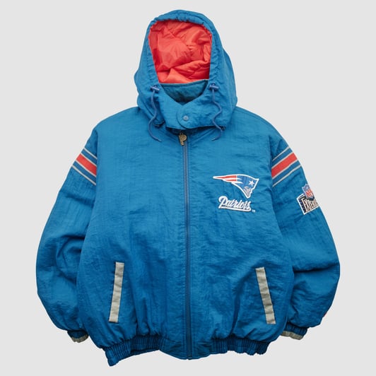 New England Patriots Pro Player 90s Hooded Full Zip Jacket - Blue - 2XL by Fanatics Real Vintage