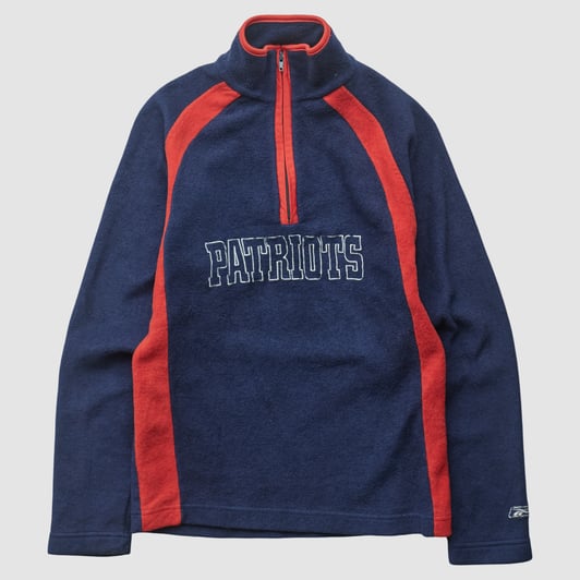 New England Patriots Reebok 2000s 1/4 Zip Sweatshirt - Navy - XXS by Fanatics Real Vintage
